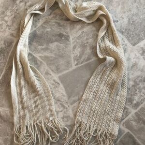 JOE BOXER Cream knit sweater fringe winter neck scarf size OSFM